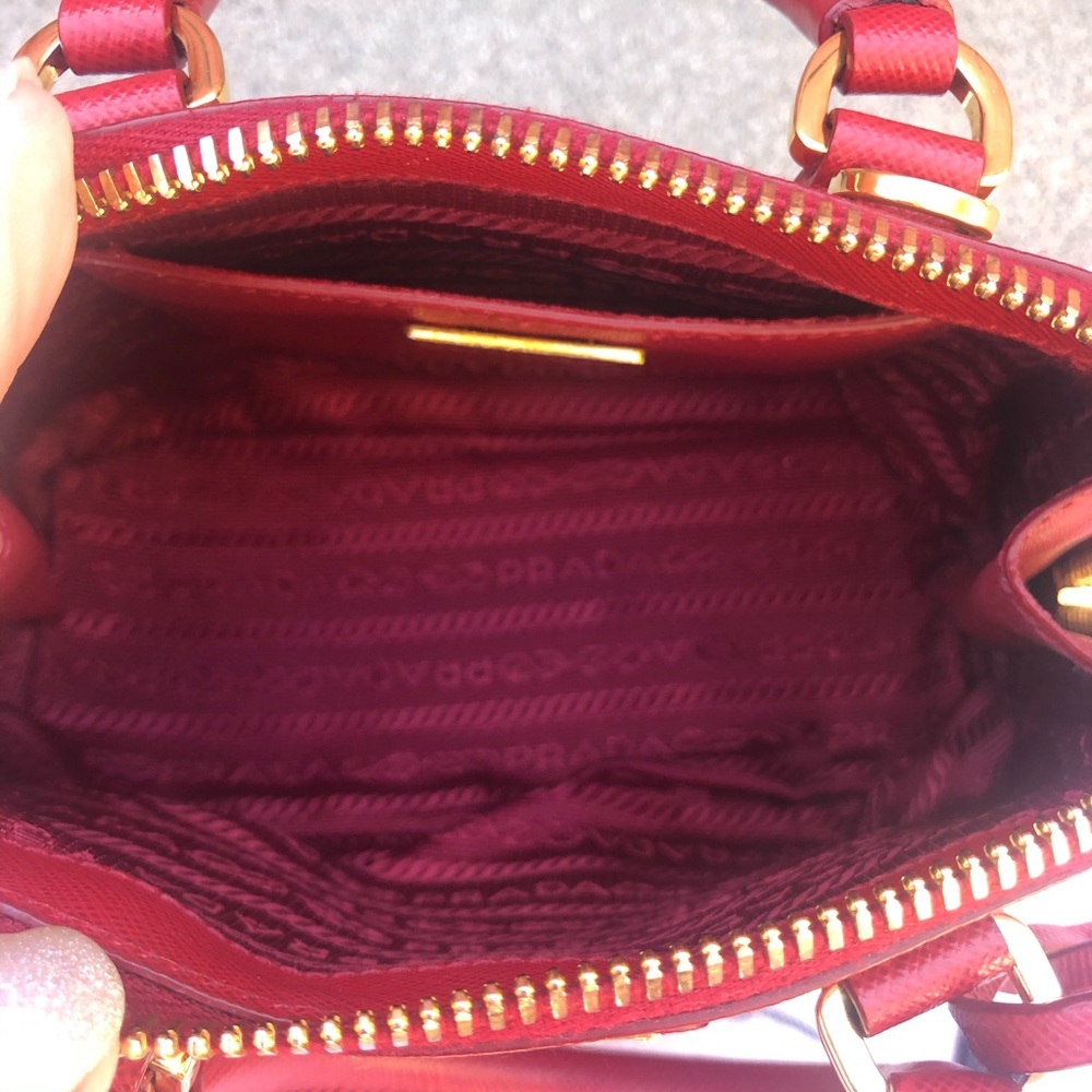 PRADA~Red Saffiano Mini BB Crossbody Promenade Bag - Picture 15 of 16
